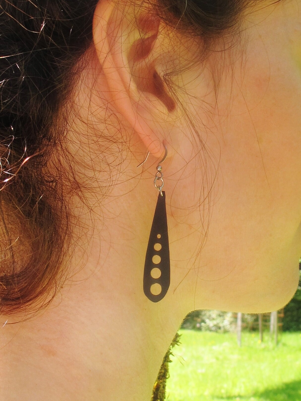 Bike Tire Earrings Black Teardrop Shaped Earrings Bicycle Etsy Canada