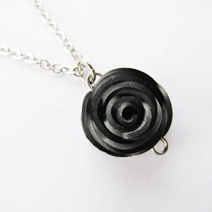 Bike Tube Rose Necklace, Black Rose Jewelry, Flower Necklace, Bicycle Tire Jewelry, Ships from Canada image 8