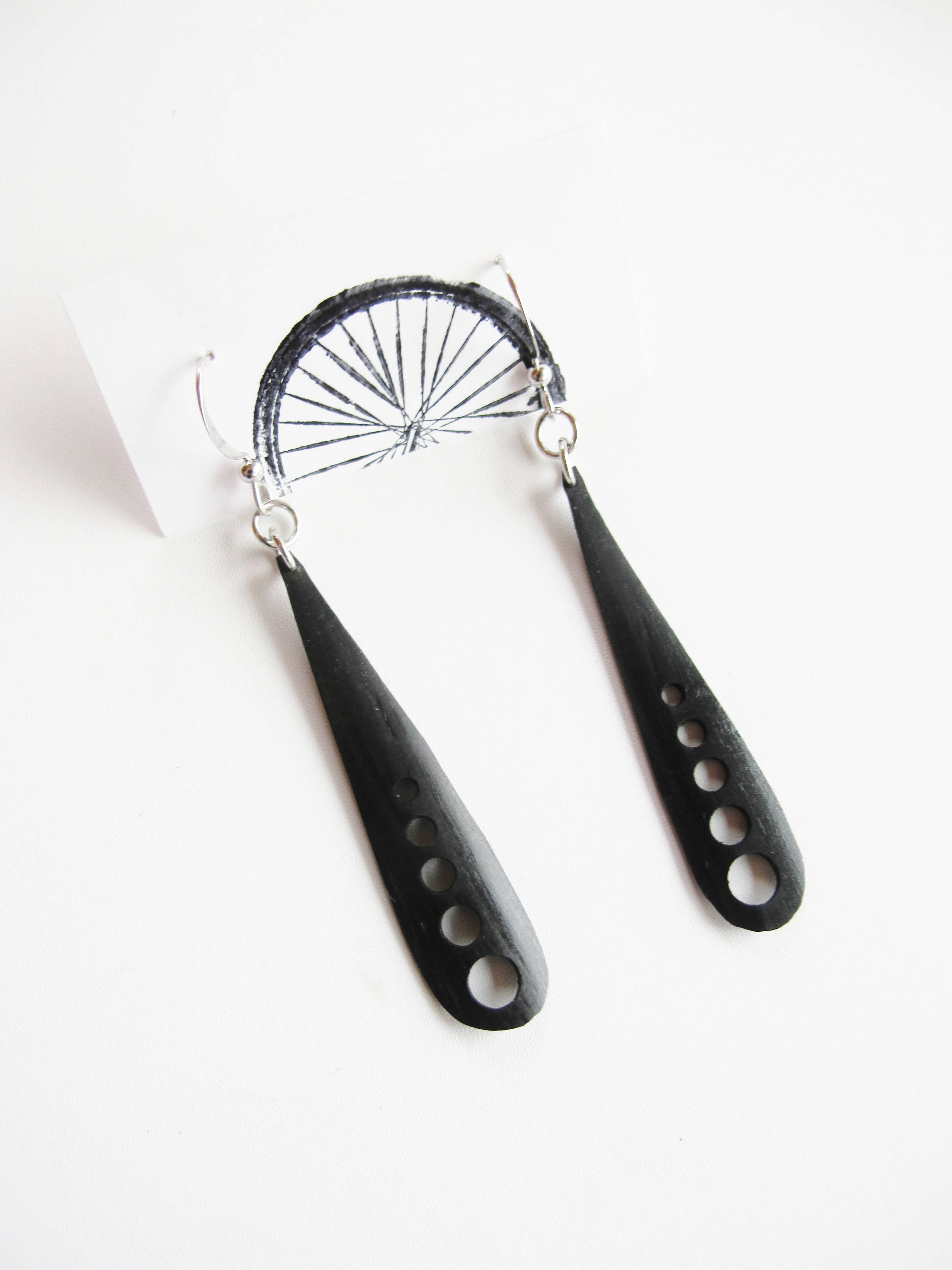 Teardrop Earrings Bike Tire Earrings Recycled Jewelry Etsy