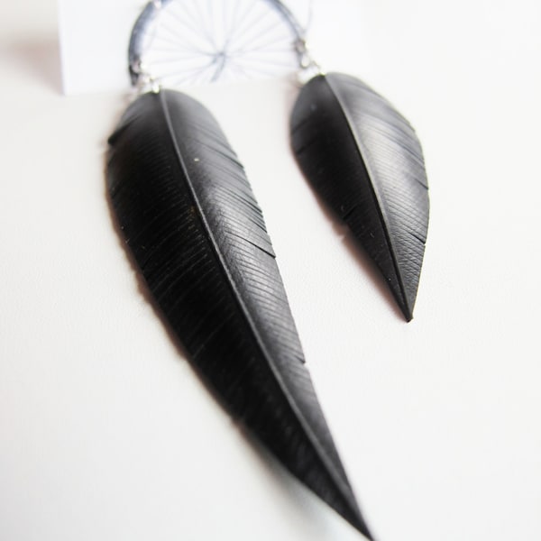 Asymmetrical Feather Earrings, Mismatching Bike Tire Earrings, Bike Tube Jewelry, Recycled Jewelry, Rose Pedals Jewelry, Ships From Canada