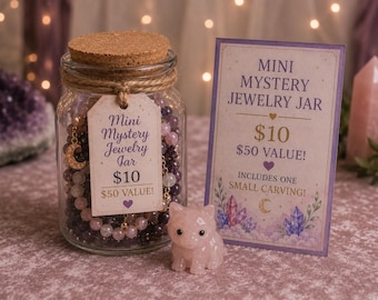 Crystal Mystery Jewelry Jar w/ Free Mini Carving - Mini
