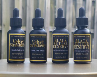 Bart-Elixier: Samt-Erdbeere, schwarze Butterreserve - weichmachendes Pflegeöl