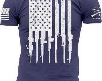 Grunt Style Rifle Flag Men's T-Shirt S, M,L, XL, XXL