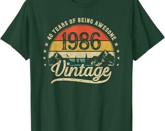 Vintage 1986 40 Years Old 40th Birthday T-Shirt