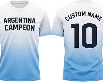 Custom Argentina Champion Soccer Jersey – Personalized Football Shirt, Lightweight Breathable Tee