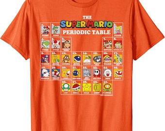 Super Mario Periodic Table Of Characters Graphic T-Shirt