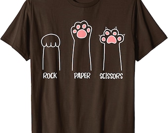 Introvert Cat Rock Paper Scissors T-Shirt: Funny Pet Lover Apparel
