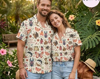 Love The Unloved Shirt, Creepy Cute Animal Hawaiian Shirt, Cottagecore Goth Button Down, Weird Nature Lover Gift