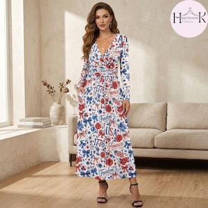 White Dress With Blue Floral Maxi - Etsy White Dress With Blue Floral Maxi - Etsy