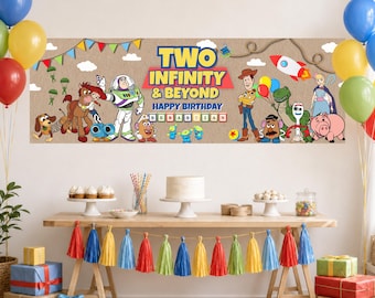 Toy Story Birthday Banner, Two Infinity & Beyond Party Decor (Digital Download)