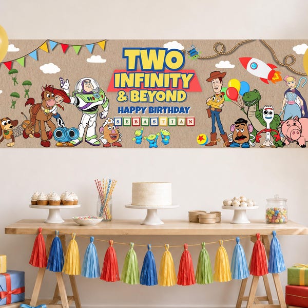 Toy Story Birthday Banner, Two Infinity & Beyond Party Decor (Digital Download)
