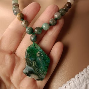Chrysocolla And Malachite In Quartz, Chrysocolla And Malachite In Quartz Neclace