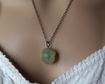 Prehnite With Epidote,Prehnite With Epidote Necklace, Botryoidal Prehnite With Epidote Necklace