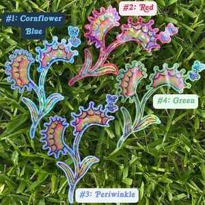 Venus Flytrap & Flies Doodle Variation Stickers