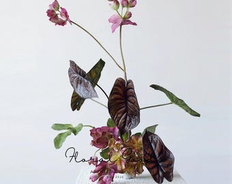 Moody Alocasia Leaf Stem – 28.3"