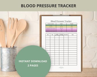 Blood Pressure Tracker | Printable Blood Pressure Log | Wellness Monitoring PDF | Digital Health Tracker | Instant Download