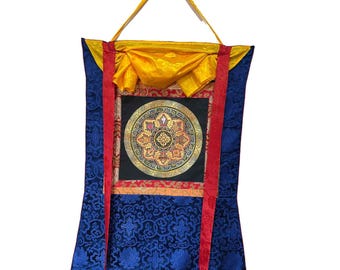 Silk Mounted Brocade Auspicious Mandala Thangka Painting