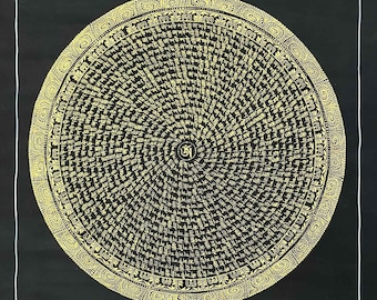 Om Mani Padme Hum Mantra Mandala Thangka Painting