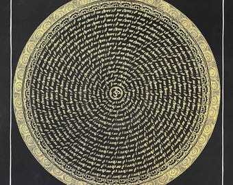 Shiva Mantra Mandala – Om Namah Shivaya, heilige Meditationskunst auf Baumwoll-Leinwand