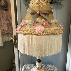 Vintage Rose Table Lamp with Custom Shade