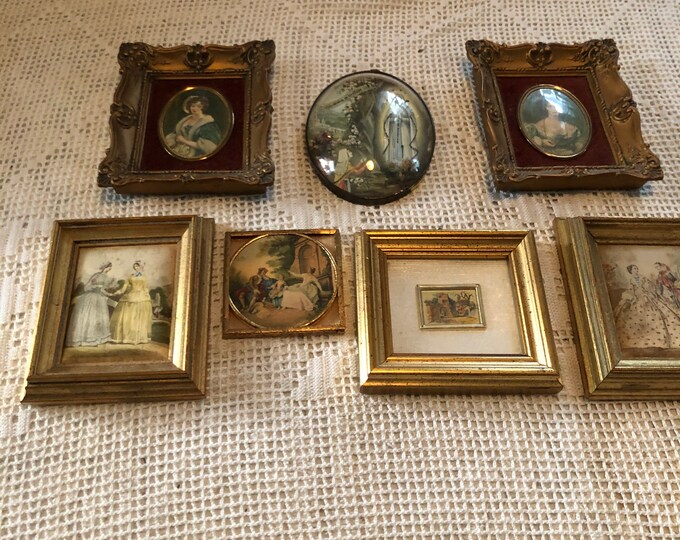 Collection of Vintage Wall Hangings, Cameo, Victorian Wall Decor