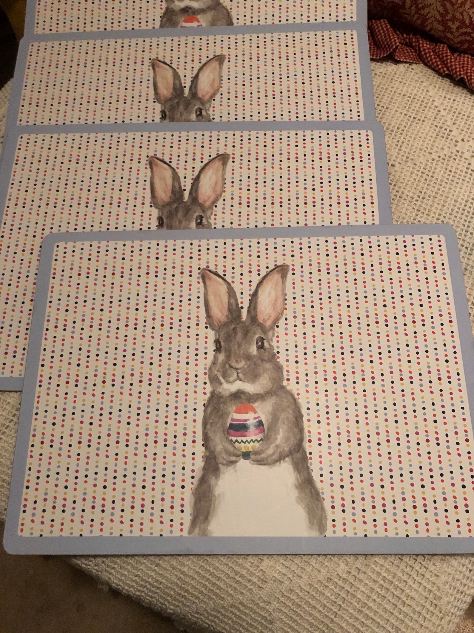 Bunny Placemats Cork Backed Placemats. Easter Decor Set of 4 Etsy