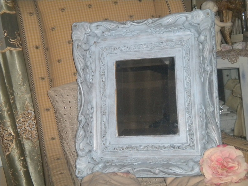 Blue Mirror Ornate Eclectic Decor Shabby Chic French Etsy