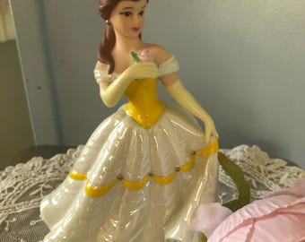 Vintage Disney Belle Porcelain Statue, Beauty and the Beast Collectible