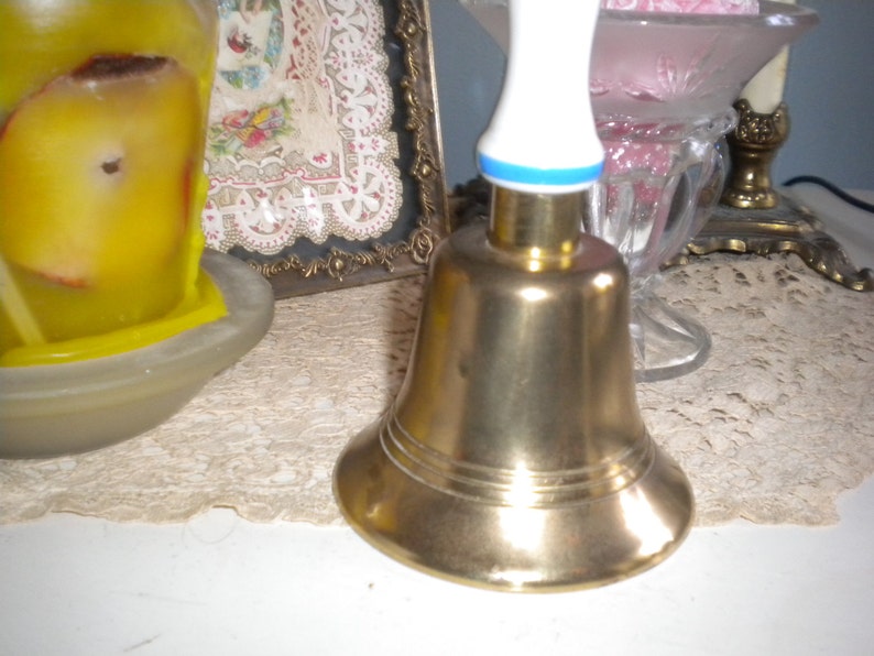 Spectacular Porcelain Brass and Porcelain Bell Made in Etsy