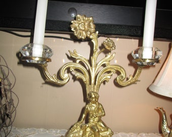 REDUCED...Figural Candelabra, Metal Candelabra, Victorian Candelabra, Smaller candelabra