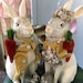 Embellished Bunnies, One of a Kind Bunnies, Set of Rabbits, Mr & Mrs ...