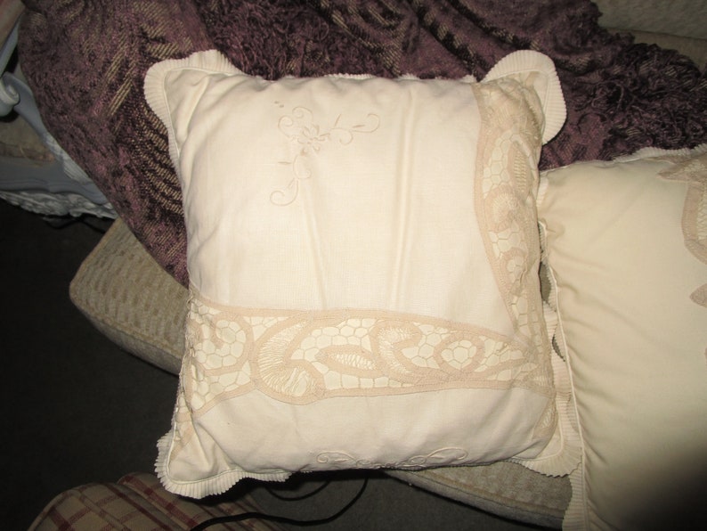 Vintage Boudoir Pillows Battenburg Lace Pillows Pillows and Etsy