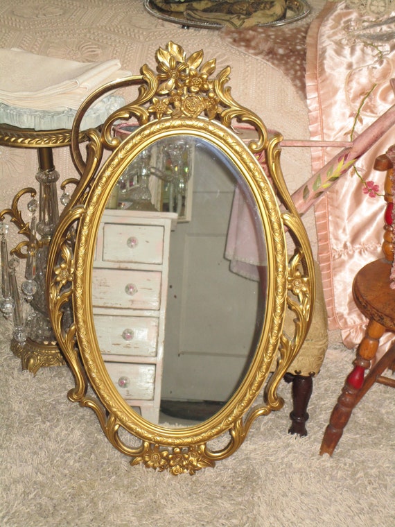 Hollywood Regency Ornate Mirror Gold French