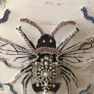 Embellished Bee Picture, Wall Decor