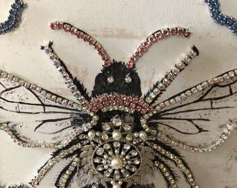 Image d'abeille embellie, décoration murale