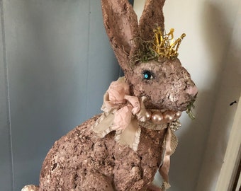 Large Textured Crowned Rabbit, One of a kind Rabbit, Spring/Summer Bunny Rabbit