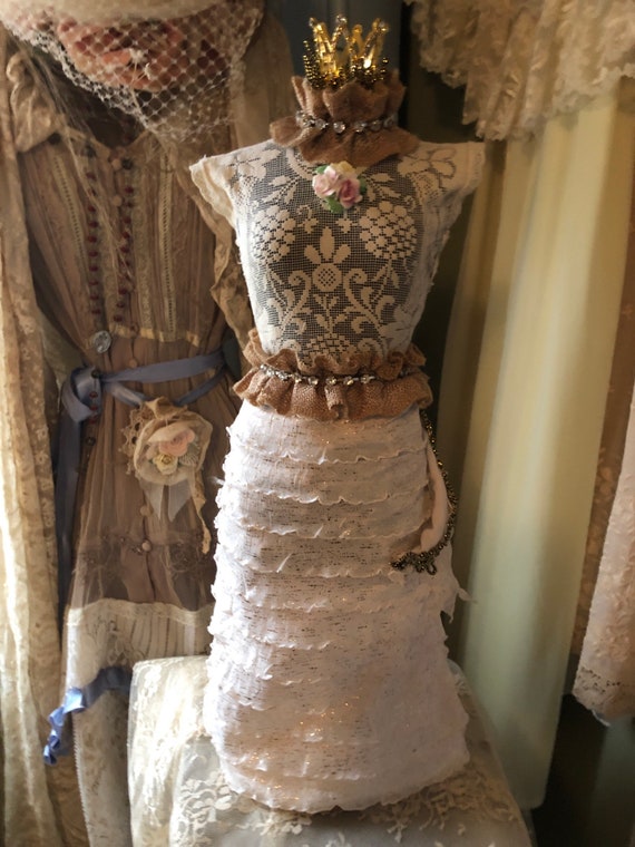 Sale....dress Form, Re Purposed Dress Form, One of a Kind Dress Form,  Embellished Dress Form With Rhinestone Crown - Etsy