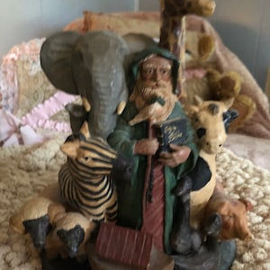 Vintage Clay Noah&#39;s Ark Statue, Clay Noah&#39;s Ark, Numbered Limited Edition 1995 Noah&#39;s Ark, Primitive