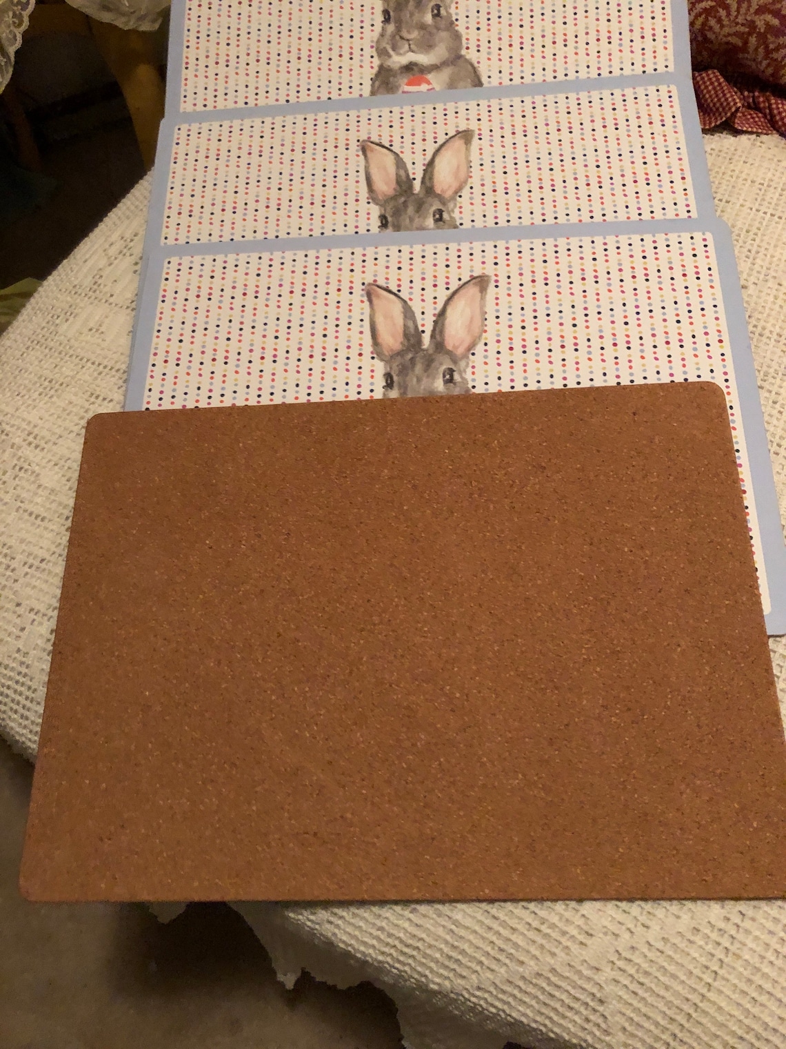 Bunny Placemats Cork Backed Placemats. Easter Decor Set of 4 Etsy