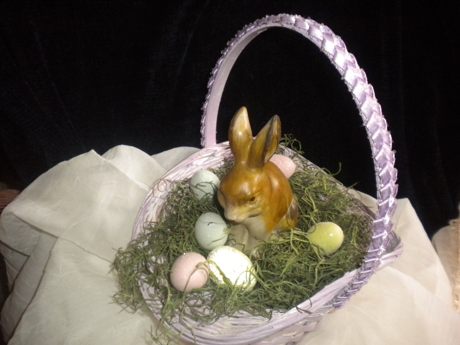 Bunny Rabbit Basket Eastercottagegardencottage chicfrench Etsy