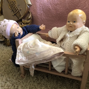 Vintage Set of  composition and pellet Baby dolls,, Posable doll, Collectible doll, Hand painted doll, Baby Doll