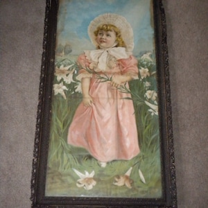 CLEARANCE...Exquisite Early 19th Century Chromolithograph, Easter Bells, Antique