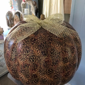REBAJADO,,,,,,,, Calabaza grande decoupage, Decoración de otoño