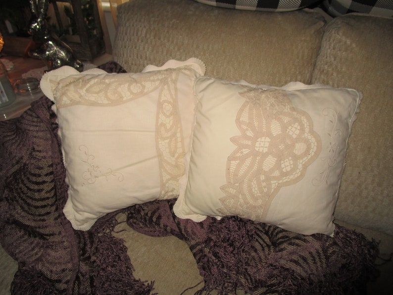 Vintage Boudoir Pillows Battenburg Lace Pillows Pillows and Etsy