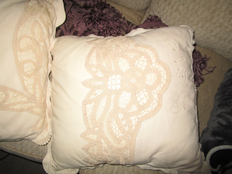 Vintage Boudoir Pillows Battenburg Lace Pillows Pillows and Etsy