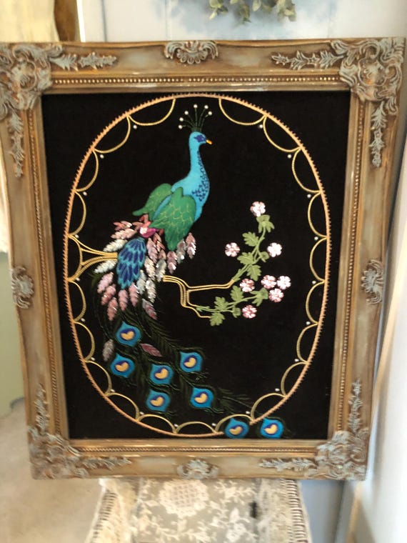 額縁 アンティーク フレーム 刺繍絵 ワシ鳥 【公式通販】