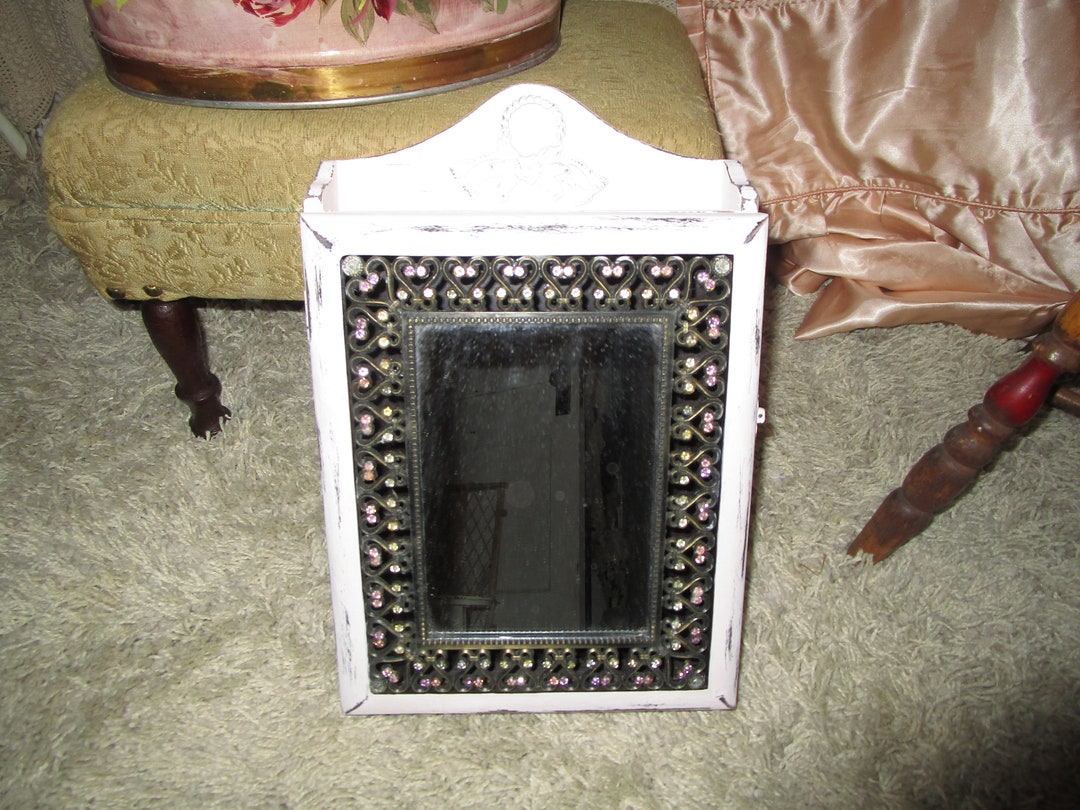 Shabby Chic Key Box, Light Pink Rhinestone Jewelry Holder - Etsy
