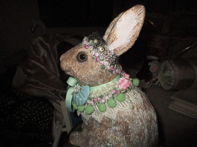 Crowned Shabby Chic Rabbit Eclectic Bunny. OOAK Bunny Easter Etsy