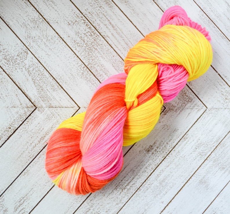 Neon Yellow Pink and Orange Choose Weight an Base Litha DYE TO ORDER