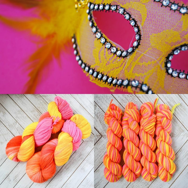 Neon Yellow Pink and Orange Choose Weight an Base Litha DYE TO ORDER